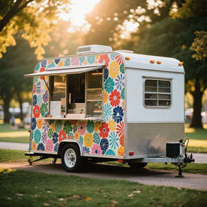 2025 New Style Fiberglass <b>Small</b> Hot Dog Pizza Cart Snacks Coffee Van Mobile <b>Kitchen</b> Food Kiosk Ice Cream Truck Chips <b>for</b> Sale - Product Image 1