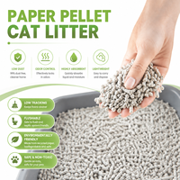 Litière pour chat en papier recyclé, biodégradable, écologique, 100 granulés, super absorbante, anti-odeur, sans poussière, avec OEM