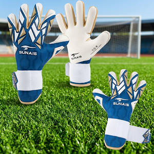 Gants de gardien de but de football personnalisés, professionnels, pour entraînement et matchs, avec paume en latex pour une meilleure adhérence, protection des doigts, poignet réglable. - Product Image 2