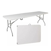 Vente en gros pour 8 à 10 personnes Table pliante rectangulaire en plastique blanc de 8 pieds pour événements