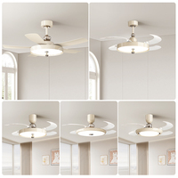 52 pouces moderne intelligent chambre ventilateur de plafond lumière LED pour haut-parleur Bluetooth 6 vitesses télécommande BLDC moteur ABS fer corps