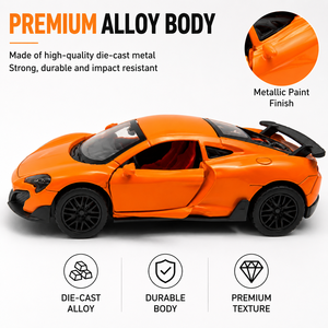 Modellino Auto Sportiva Supercar in Scala 1:36 con Funzione Pull-Back, Alette Posteriori, Costruzione in Lega, Portiere Apribili e Ruote Mobili - YZModel YZ38388 per Bambini - Product Image 5