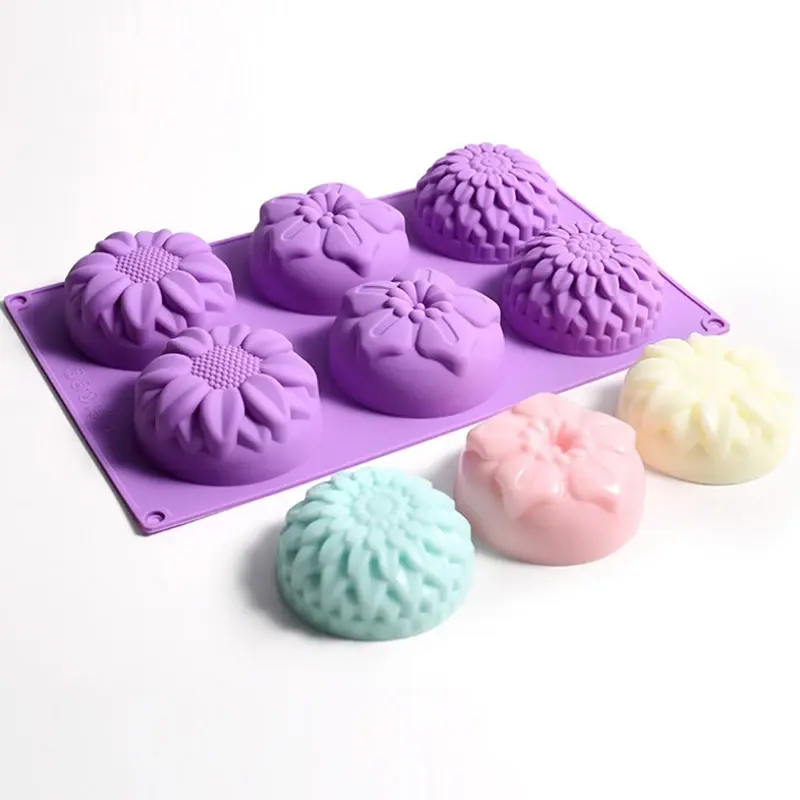 바 사용자 정의 로고 비누 금형 3D 꽃 모양의 케이크 초콜릿 수지 실리콘 비누 금형 수제 비누 만들기