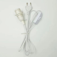 Fil de commutateur standard européen 303, douille de lampe E14, fil de prise ronde à deux broches
