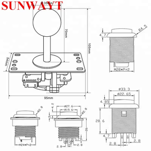 Kit de piezas de bricolaje de Arcade clásico codificador USB para juegos de consolas de PC + Joystick LED de 4/8 Vías + botones pulsadores iluminados para Mame <span class=keywords><strong>Jama</strong></span> - Product Image 6