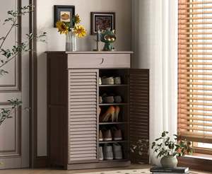 Wooden Panel <b>Shoe</b> Cabinet Modern Design Organizer Storage <b>Shoe</b> <b>Standing</b> <b>Shoes</b> Cabinet for Entrance - Product Image 2