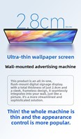 Layar LCD Wallpaper Ultra Tipis 55 Inci Pemasangan Tanpa Celah untuk Lift Restoran Digital Sign Garansi 1 Tahun FCC CE RoHS OEM