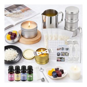 Kits de fabrication de bougies en coton parfumé non toxique en vrac, avec boîtes cadeaux de luxe vides, personnalisables et imprimées en relief - Product Image 4