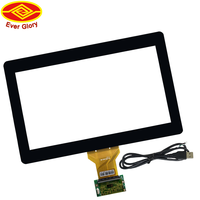 Panel Layar Sentuh 14 inci PCAP Multi Touch Tahan Air Sarung Tangan USB Panel Sentuh Kaca Penutup Khusus untuk Layar Sentuh