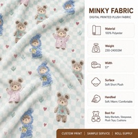 Tissu Minky en Gros Personnalisé, Tissu Minky Imprimé, Tissu Peluche Polyester Minky, Tissu Polaire Super Doux pour Couverture Bébé