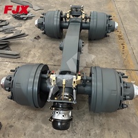 Pièces de remorque robustes JUXIN 100T, suspension Argo Bogie à double ligne et quatre essieux avec poutres d'essieu carrées
