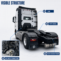 Camion tracteur SHACMAN 6x4 remis à neuf, tracteur routier 375 CV, moteur Weichai, camion lourd Shacman