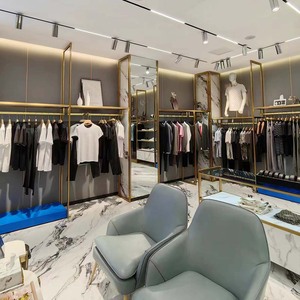 定制零售店夹具金布展示架支架金属精品服装服装架服装展示架 - Product Image 2