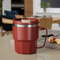 Promotion 2026 : Tasse de Voyage Isotherme en Acier Inoxydable à Double Paroi Sans BPA, Extérieur en PP avec Poignée, 400ML