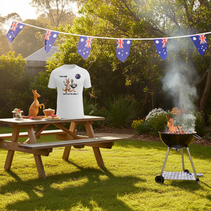 Maglietta personalizzata per il Giorno dell'Australia con icona canguro e barbecue, regalo per il 26 gennaio - Product Image 3