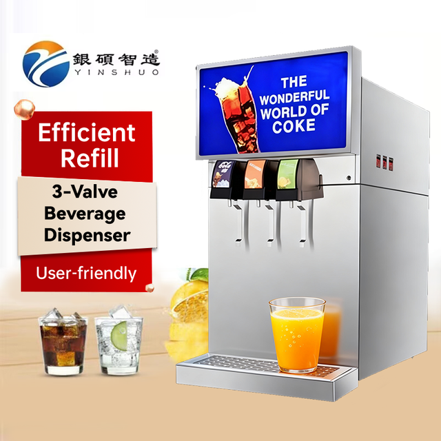Commercial Portable Fountain Soda Machine Stainless Steel Bottle Based No Syrup Needed 3 Flavors for Fast Food Restaurant Juice