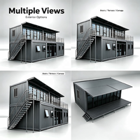 Vente Flash : Maison Conteneur Préfabriquée à Deux Étages, Assemblage Rapide, Maison Modulaire, Design Moderne, Bâtiment de Bureau Écologique, Supermarché