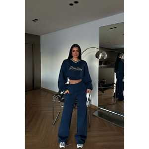 Survêtement Giaspy bleu marine pour garçons, en velours, pour l'entraînement et le jogging en hiver, respirant, coupe-vent, avec éléments réfléchissants, taille XL, imprimé - Product Image 4