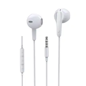 Fone de ouvido com fio 3.5mm, fones de ouvido sem fio com microfone, controle metade do ouvido e de volume para jogos, para iphone, ipad, samsung a02s