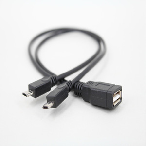 สายแยก USB ตัวเมียเป็น 2 หัวต่อไมโคร USB ตัวผู้ สำหรับ Android รองรับการชาร์จเร็ว 3A สายอะแดปเตอร์ ตัวนำทองแดงแท้ หุ้มด้วย PVC - Product Image 2