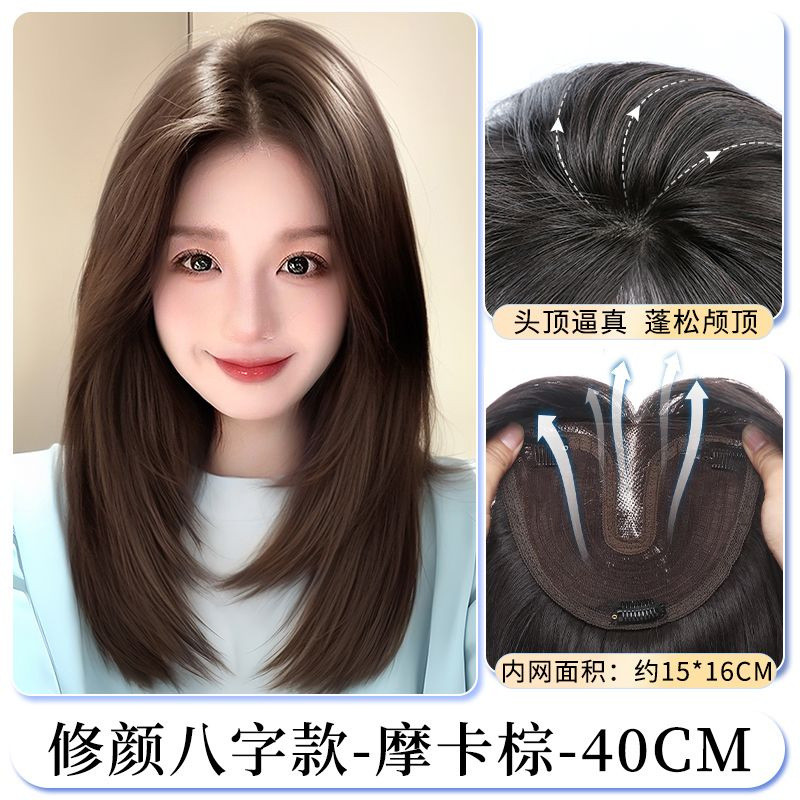 Collarbone-length hair - center part [15*16 Mocha Brown] 40cm