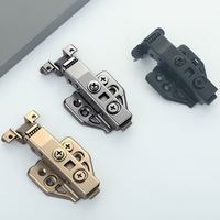 Charnière réglable tridimensionnelle noire pour porte vitrée avec amortissement, pour porte de placard ou de dressing
