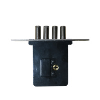 Serrure à mortaise haute sécurité pour porte en bois, avec corps de serrure à levier, 5 cylindres à clé croisée et 4 pênes de sécurité longs et ronds