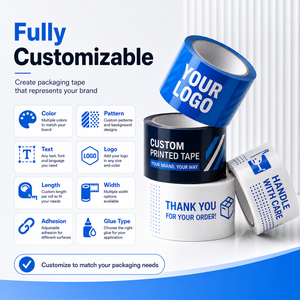 Ruban d'emballage personnalisé <span class=keywords><strong>en</strong></span> BOPP, imprimé avec le nom de votre entreprise, résistant, écologique, avec logo, pour les petites entreprises - Product Image 4