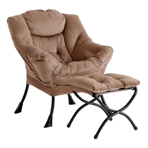 Accent Comfy Lounge Arm <strong>Chair</strong> Cheap Leisure Sofa Reading Fabric Lazy <strong>Chair</strong> with Foldable Ottoman
