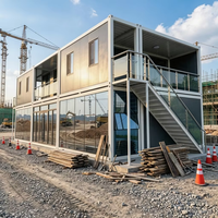 Maison conteneur préfabriquée 20 pieds à assemblage rapide, structure en acier, maison portable, design moderne, verre trempé