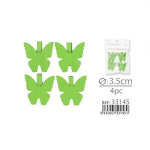Ilan Mollette in Legno a Forma di Farfalla 3,5cm 4 Pezzi per Fermagli da Abbigliamento - Product Image 2