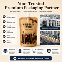 Emballage personnalisé en pochette souple avec bec verseur, sachet Doypack autoportant pour liquides alimentaires, avec bouchon verseur pour sauces, condiments, boissons, miel