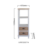 Meuble d'angle en bois blanc fait main, style ferme, avec 2 tiroirs de rangement, idéal pour salon et salle à manger - Meilleure vente Innova