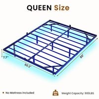 Cadre de lit flottant en métal moderne queen king size