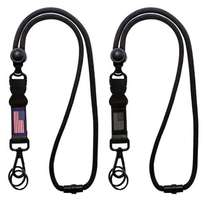 Lanière de haute qualité en métal noir robuste et réglable avec crochet, pour bureau, médecin, <span class=keywords><strong>infirmière</strong></span>, étudiant, femme, avec <span class=keywords><strong>porte</strong></span>-clés en métal, lanière d'identification - Product Image 1