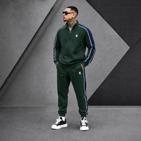 Ensemble Homme 2 Pièces : Sweat-shirt Col Montant Demi-Zip et Pantalon de Survêtement Ample – Tenue Décontractée Sportive Streetwear