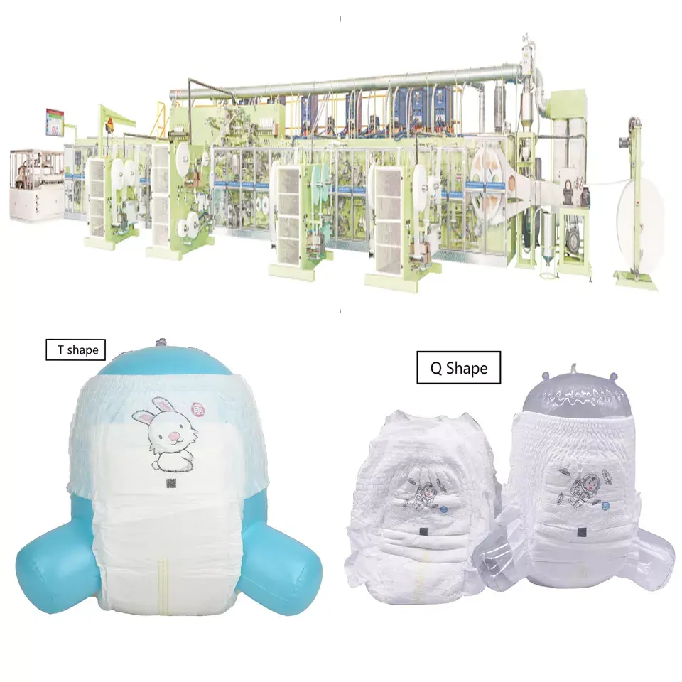 L'attrezzatura per la produzione di pannolini per bambini di seconda mano ha utilizzato la macchina automatica per la produzione di pannolini per bambini per adulti