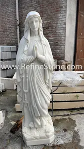 Estatua religiosa de mármol blanco, tamaño real, 205cm