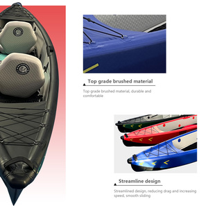 K2-Kayak à pédales, Kyaks de pêche sit-in gonflables pour lacs rivières océan avec deux pagaies de pêche en PVC de 20kg - Product Image 3