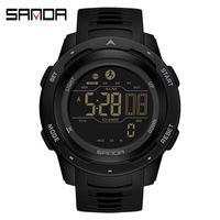Montre connectée sportive multifonctionnelle numérique étanche SANDA 2145 avec podomètre, alarme, compteur de calories, résistante aux chocs pour hommes