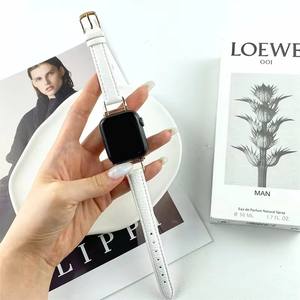 Bracelet de montre en cuir véritable à maillons en métal de luxe pour <span class=keywords><strong>Apple</strong></span> <span class=keywords><strong>Watch</strong></span> <span class=keywords><strong>7</strong></span> 6 5 4 SE 3 Dragonne mince à la mode pour IWatch 38 40 42 44 41 <span class=keywords><strong>45m</strong></span> - Product Image 6