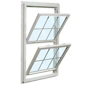 La meilleure fenêtre suspendue double couche UPVC d'intérieur Fenêtres à guillotine double Fenêtres à guillotine en aluminium Fenêtres à guillotine simple