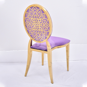 Chaises <span class=keywords><strong>de</strong></span> mariage empilables en acier inoxydable au design or <span class=keywords><strong>Louis</strong></span> <span class=keywords><strong>XVI</strong></span> pour banquets, fêtes, salons, bureaux à domicile - Product Image 5