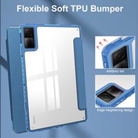 Nouveau Acrylique Transparent Coque Arrière Aimant Mince À Trois Volets Support En Cuir PU Tablette Housse pour Redmi Pad 10.6