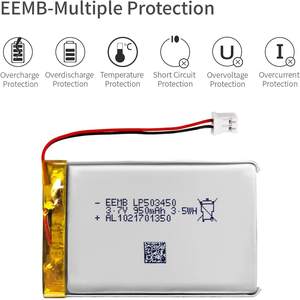 <span class=keywords><strong>EEMB</strong></span> 충전식 리튬 폴리머 배터리 503450 3.7V 950mAh - Product Image 3