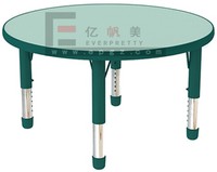 Table d'étude pour enfants de haute qualité, design de table ronde avec 6 chaises, table et chaises en bois