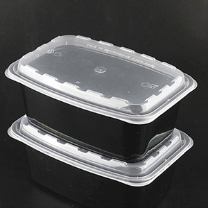 Contenedor <span class=keywords><strong>rectangular</strong></span> de plástico para alimentos, caja de embalaje desechable para llevar, con tapa, 1500M - Product Image 2