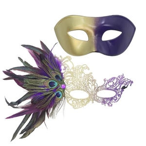 Halloween ulang tahun Tahun Baru kostum Fancy Dress masker untuk Wanita Pria Pasangan topeng ABS bahan dapat digunakan kembali hitam perlengkapan pesta - Product Image 5