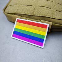 Drapeau arc-en-ciel multicolore en caoutchouc 2D PVC de haute qualité, lesbienne, transgenre, drapeau de la fierté du progrès, patch crochet et boucle bisexuel