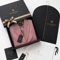 Kadın İki Parçalı Takım Elbise Seti Sivri Yaka Blazer Geniş Paça Pantolon Resmi Tozlu Gül Moru Asimetrik Etek Ucu Özel Toplu Jinyuan